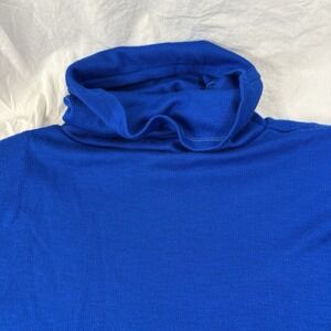 Stephanie Andrews Vintage 90's Bright Cobalt Blue Turtleneck Sweater Preppy